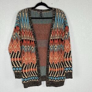NoraCora Wool Open Cardigan Sweater Womens Size XL Aztec Western